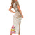Aloha Ni’ihau Island Personalized Family Matching Short Sleeve Bodycon Dress and Hawaiian Shirt Beige Dreamy Turtle