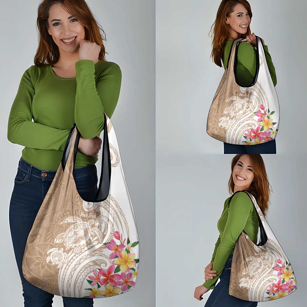 Aloha Ni’ihau Island Personalized Grocery Bag Beige Dreamy Turtle