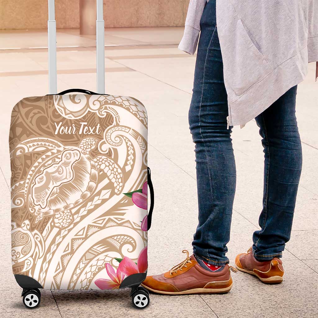 Aloha Niihau Island Personalized Luggage Cover Beige Dreamy Turtle LT7 Beige - Polynesian Pride