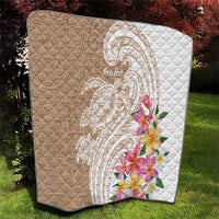 Aloha Ni’ihau Island Personalized Quilt Beige Dreamy Turtle