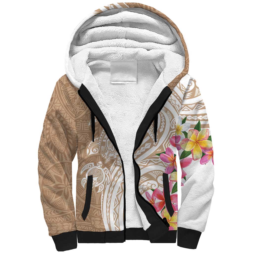 Aloha Ni’ihau Island Personalized Sherpa Hoodie Beige Dreamy Turtle