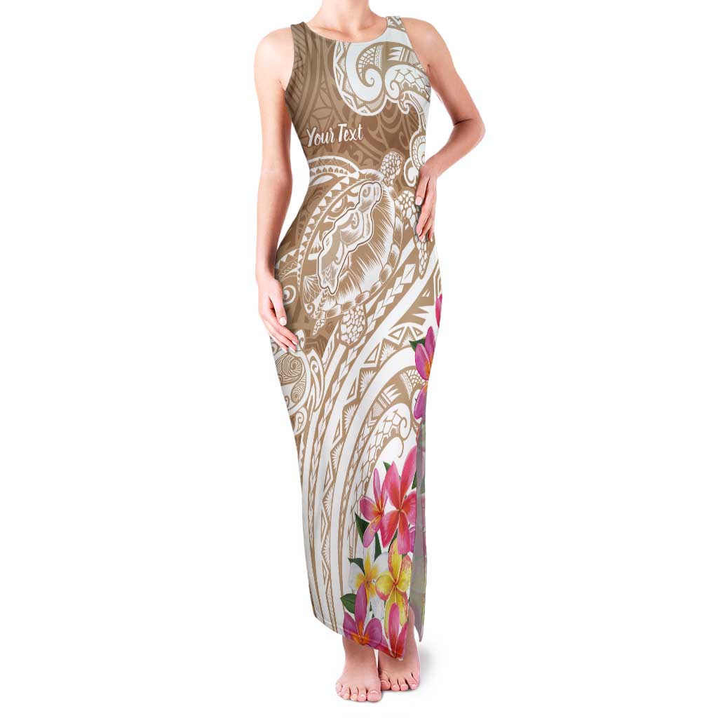 Aloha Ni’ihau Island Personalized Tank Maxi Dress Beige Dreamy Turtle