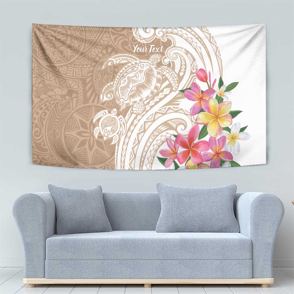 Aloha Ni’ihau Island Personalized Tapestry Beige Dreamy Turtle