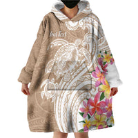 Aloha Ni’ihau Island Personalized Wearable Blanket Hoodie Beige Dreamy Turtle