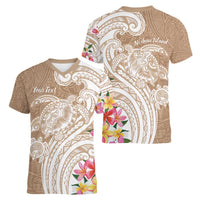 Aloha Ni’ihau Island Personalized Women V-Neck T-Shirt Beige Dreamy Turtle