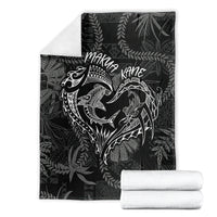 Hawaii Father's Day Vintage Lei Blanket Hauoli la Makuakane - Black