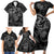 Hawaii Father's Day Vintage Lei Family Matching Short Sleeve Bodycon Dress and Hawaiian Shirt Hauoli la Makuakane - Black