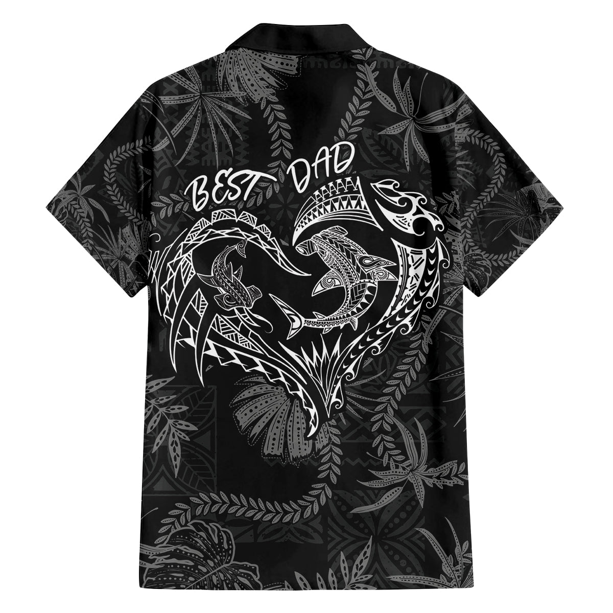 Hawaii Father's Day Vintage Lei Family Matching Summer Maxi Dress and Hawaiian Shirt Hauoli la Makuakane - Black LT7 - Polynesian Pride