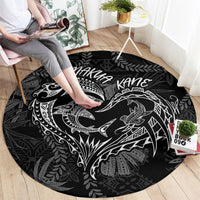 Hawaii Father's Day Vintage Lei Round Carpet Hauoli la Makuakane - Black LT7 - Polynesian Pride