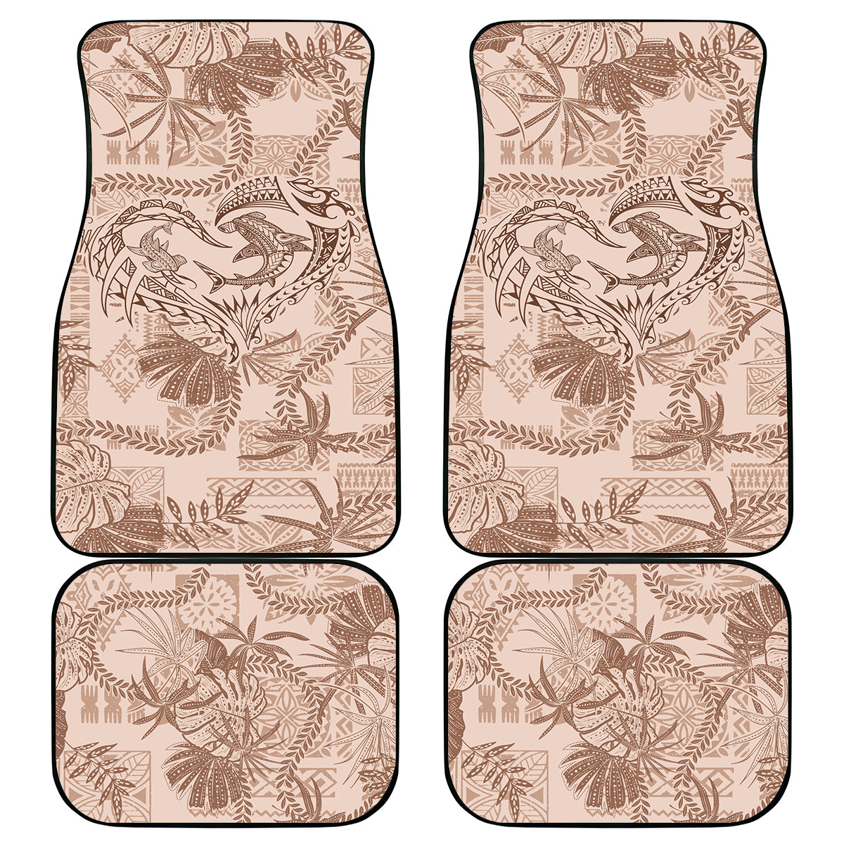 Hawaii Father's Day Vintage Lei Car Mats Hauoli la Makuakane - Beige