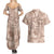 Hawaii Father's Day Vintage Lei Couples Matching Summer Maxi Dress and Hawaiian Shirt Hauoli la Makuakane - Beige