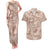 Hawaii Father's Day Vintage Lei Couples Matching Tank Maxi Dress and Hawaiian Shirt Hauoli la Makuakane - Beige