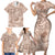 Hawaii Father's Day Vintage Lei Family Matching Short Sleeve Bodycon Dress and Hawaiian Shirt Hauoli la Makuakane - Beige