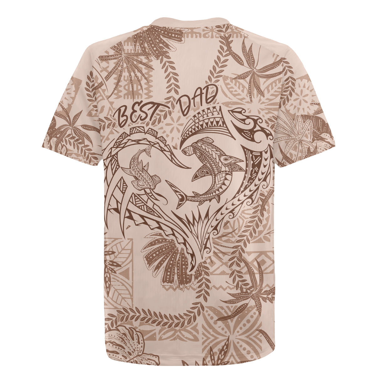 Hawaii Father's Day Vintage Lei Rugby Jersey Hauoli la Makuakane - Beige