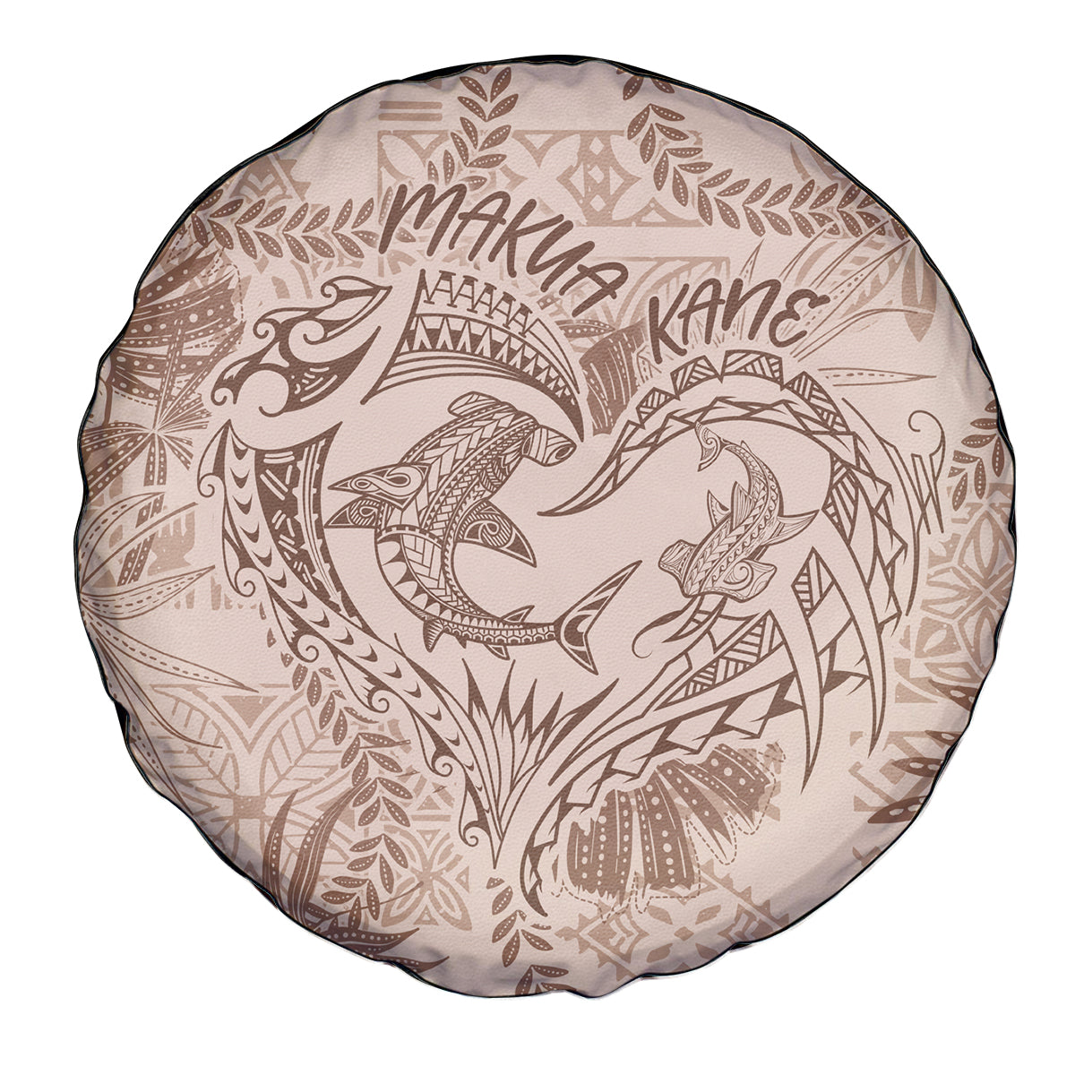 Hawaii Father's Day Vintage Lei Spare Tire Cover Hauoli la Makuakane - Beige
