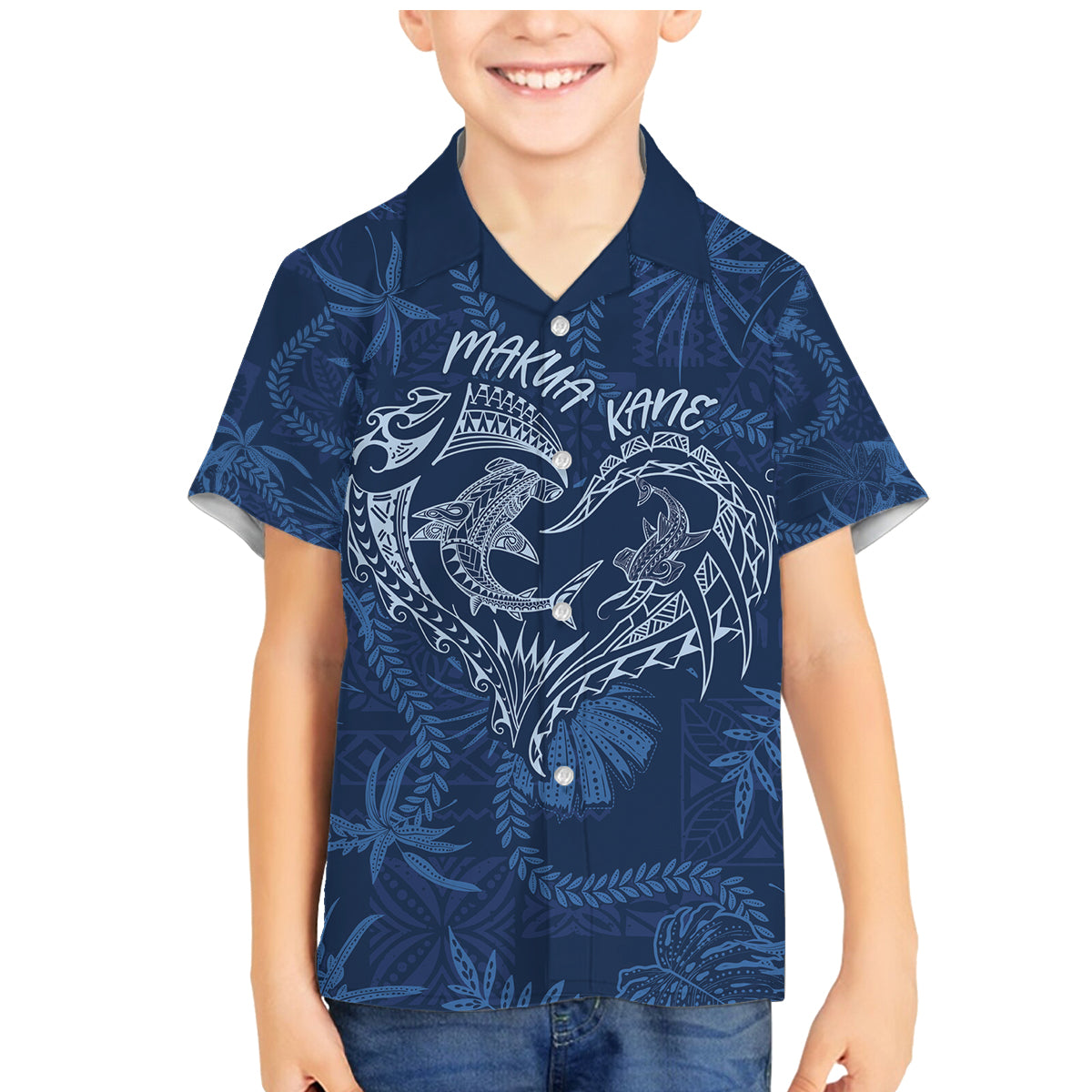 Hawaii Father's Day Vintage Lei Family Matching Mermaid Dress and Hawaiian Shirt Hauoli la Makuakane - Blue