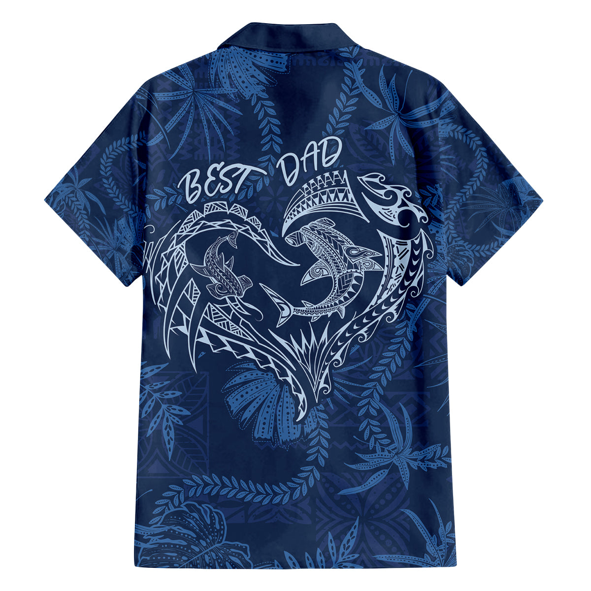 Hawaii Father's Day Vintage Lei Family Matching Off The Shoulder Long Sleeve Dress and Hawaiian Shirt Hauoli la Makuakane - Blue LT7 - Polynesian Pride
