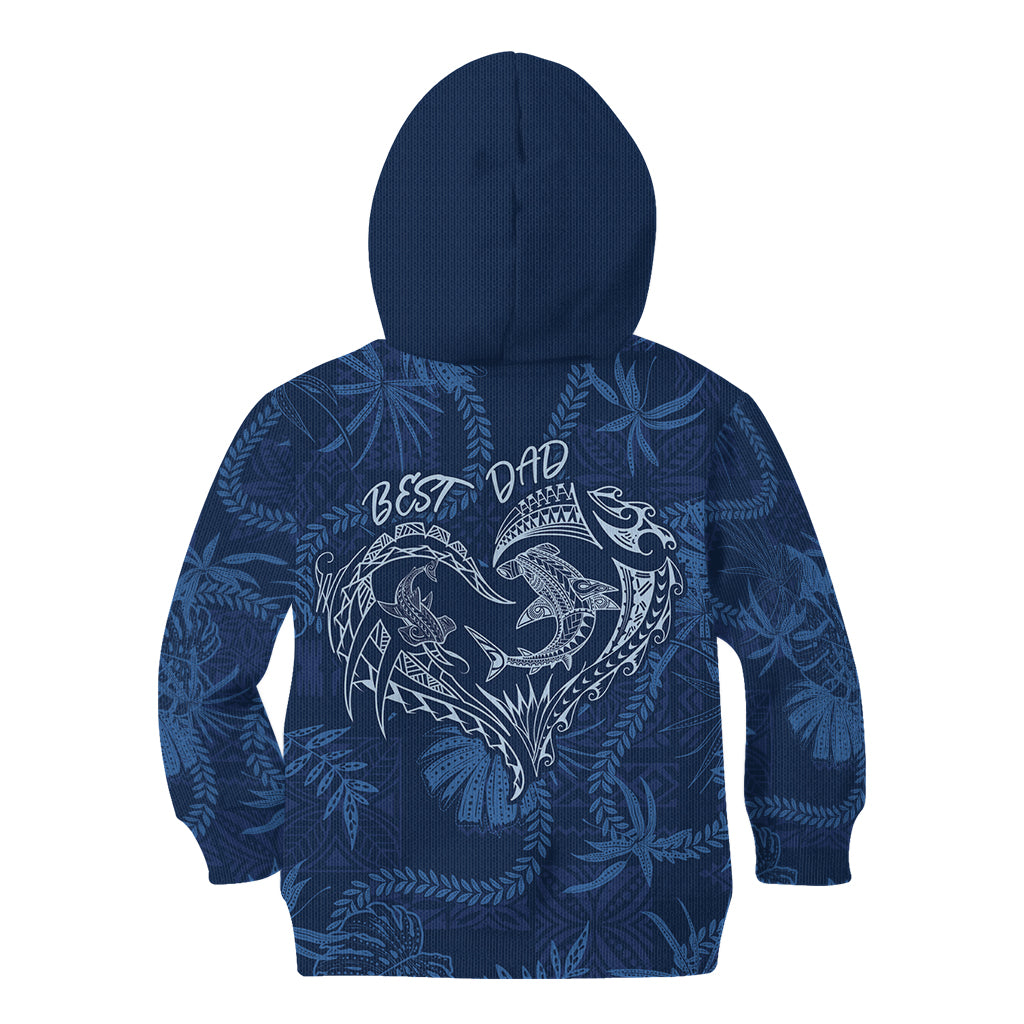 Hawaii Father's Day Vintage Lei Kid Hoodie Hauoli la Makuakane - Blue LT7