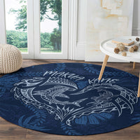 Hawaii Father's Day Vintage Lei Round Carpet Hauoli la Makuakane - Blue LT7 - Polynesian Pride