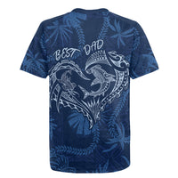 Hawaii Father's Day Vintage Lei Rugby Jersey Hauoli la Makuakane - Blue