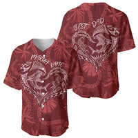 Hawaii Father's Day Vintage Lei Baseball Jersey Hauoli la Makuakane - Red LT7 - Polynesian Pride
