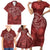 Hawaii Father's Day Vintage Lei Family Matching Short Sleeve Bodycon Dress and Hawaiian Shirt Hauoli la Makuakane - Red
