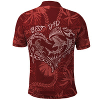 Hawaii Father's Day Vintage Lei Polo Shirt Hauoli la Makuakane - Red
