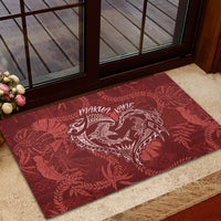 Hawaii Father's Day Vintage Lei Rubber Doormat Hauoli la Makuakane - Red LT7 - Polynesian Pride