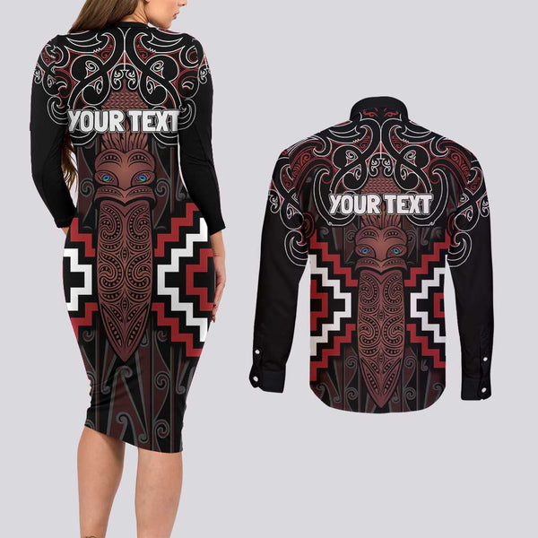 Custom Fiji School Couples Matching Short Sleeve Bodycon Dress and Long Sleeve Button Shirts Suva Grammar Lions With Fijian Tapa LT14 main image 0