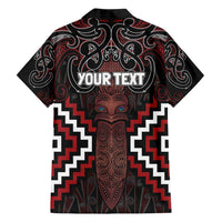 Maori Taiaha Whakairo Personalized Family Matching Long Sleeve Bodycon Dress and Hawaiian Shirt Red Poutama Motifs