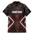 Maori Taiaha Whakairo Personalized Family Matching Off Shoulder Short Dress and Hawaiian Shirt Red Poutama Motifs