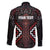 Maori Taiaha Whakairo Personalized Family Matching Short Sleeve Bodycon Dress and Hawaiian Shirt Red Poutama Motifs