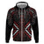 Maori Taiaha Whakairo Personalized Hoodie Red Poutama Motifs