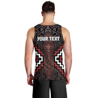 Maori Taiaha Whakairo Personalized Men Tank Top Red Poutama Motifs