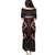 Maori Taiaha Whakairo Personalized Puletasi Red Poutama Motifs