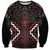 Maori Taiaha Whakairo Personalized Sweatshirt Red Poutama Motifs