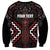 Maori Taiaha Whakairo Personalized Sweatshirt Red Poutama Motifs