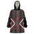 Maori Taiaha Whakairo Personalized Wearable Blanket Hoodie Red Poutama Motifs