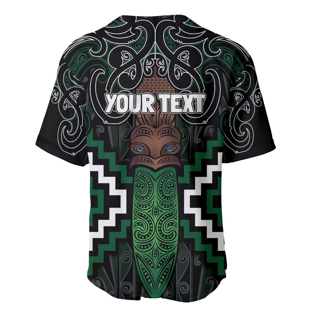 Maori Taiaha Pounamu Whakairo Personalized Baseball Jersey Jade Poutama Motifs