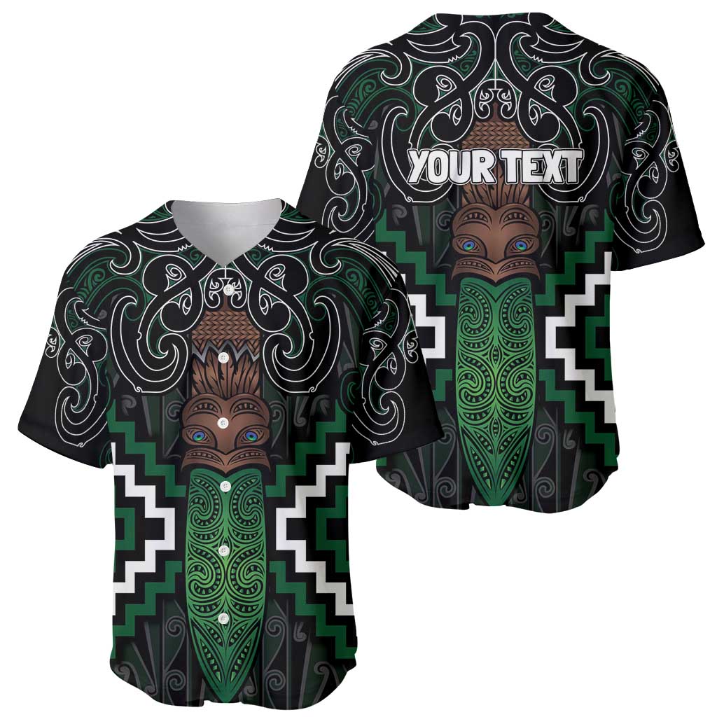 Maori Taiaha Pounamu Whakairo Personalized Baseball Jersey Jade Poutama Motifs