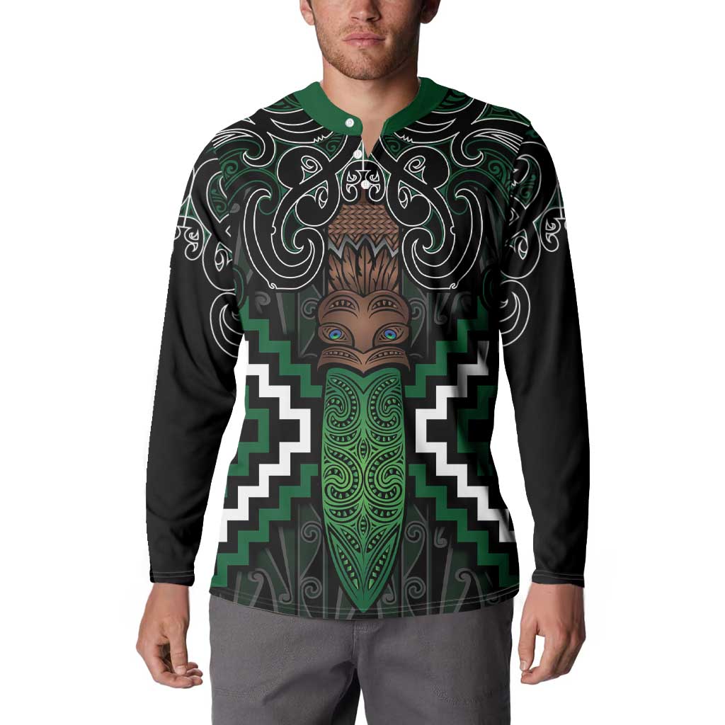 Maori Taiaha Pounamu Whakairo Personalized Button Sweatshirt Jade Poutama Motifs LT7 - Polynesian Pride