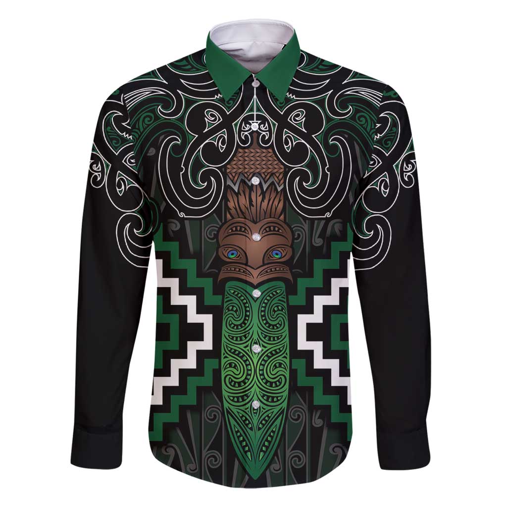 Maori Taiaha Pounamu Whakairo Personalized Family Matching Mermaid Dress and Hawaiian Shirt Jade Poutama Motifs