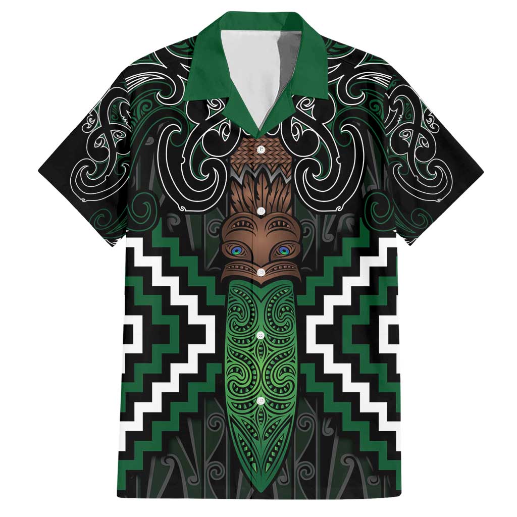 Maori Taiaha Pounamu Whakairo Personalized Hawaiian Shirt Jade Poutama Motifs
