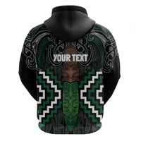 Maori Taiaha Pounamu Whakairo Personalized Hoodie Jade Poutama Motifs