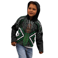 Maori Taiaha Pounamu Whakairo Personalized Kid Hoodie Jade Poutama Motifs