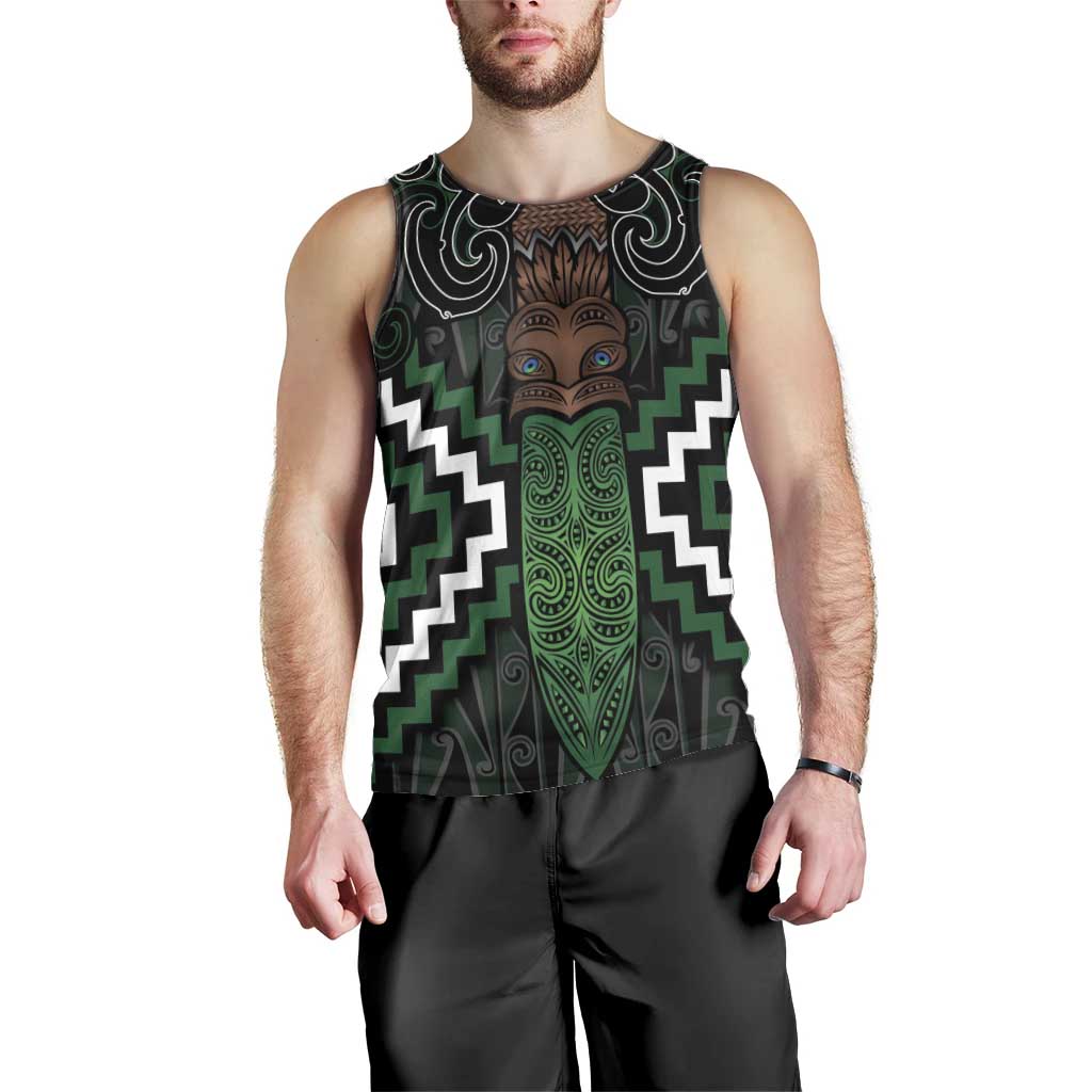 Maori Taiaha Pounamu Whakairo Personalized Men Tank Top Jade Poutama Motifs
