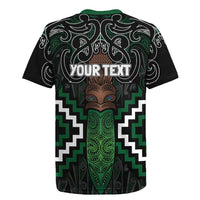 Maori Taiaha Pounamu Whakairo Personalized Rugby Jersey Jade Poutama Motifs