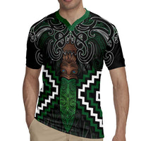 Maori Taiaha Pounamu Whakairo Personalized Rugby Jersey Jade Poutama Motifs