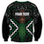 Maori Taiaha Pounamu Whakairo Personalized Sweatshirt Jade Poutama Motifs