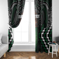Maori Taiaha Pounamu Whakairo Personalized Window Curtain Jade Poutama Motifs